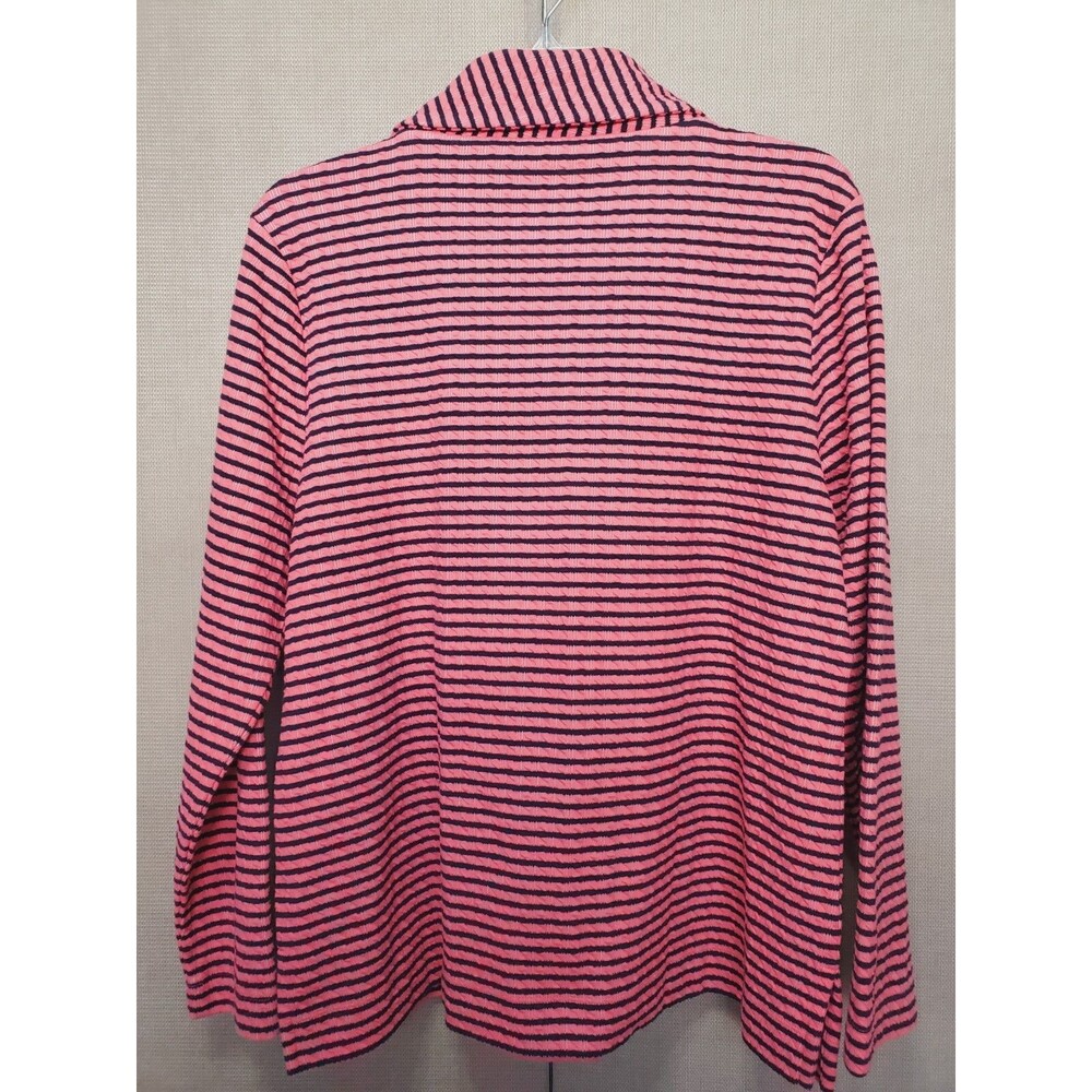 Talbots Petite Cotton Blend Textured Striped Cowl Neck Knit Top Size XLP - Picture 6 of 7